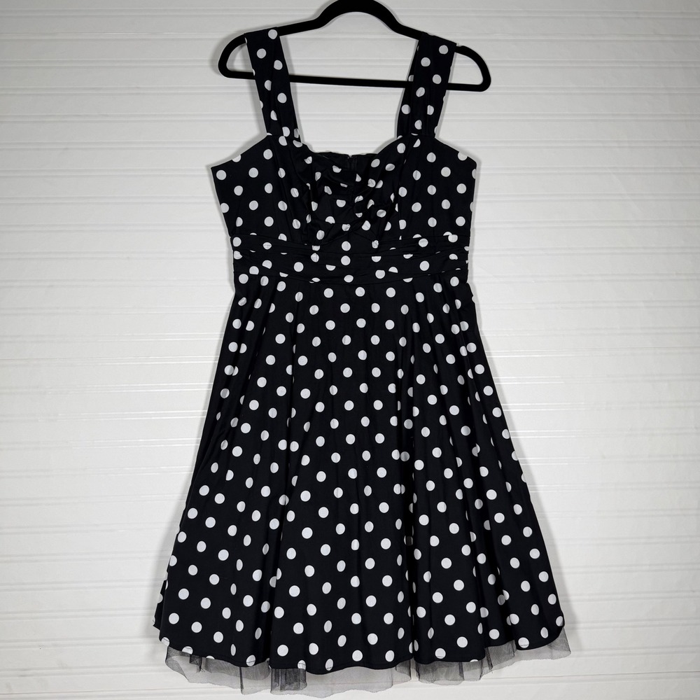 Hot Topic Polka Dot NWT Sweetheart Rockabilly Pinup Dress XL Retro 50s swing - Picture 2 of 9